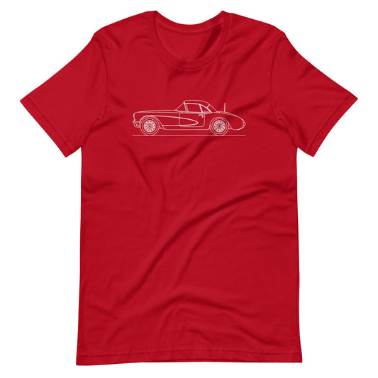 Chevrolet Corvette C1 silhouette graphic T-shirt design