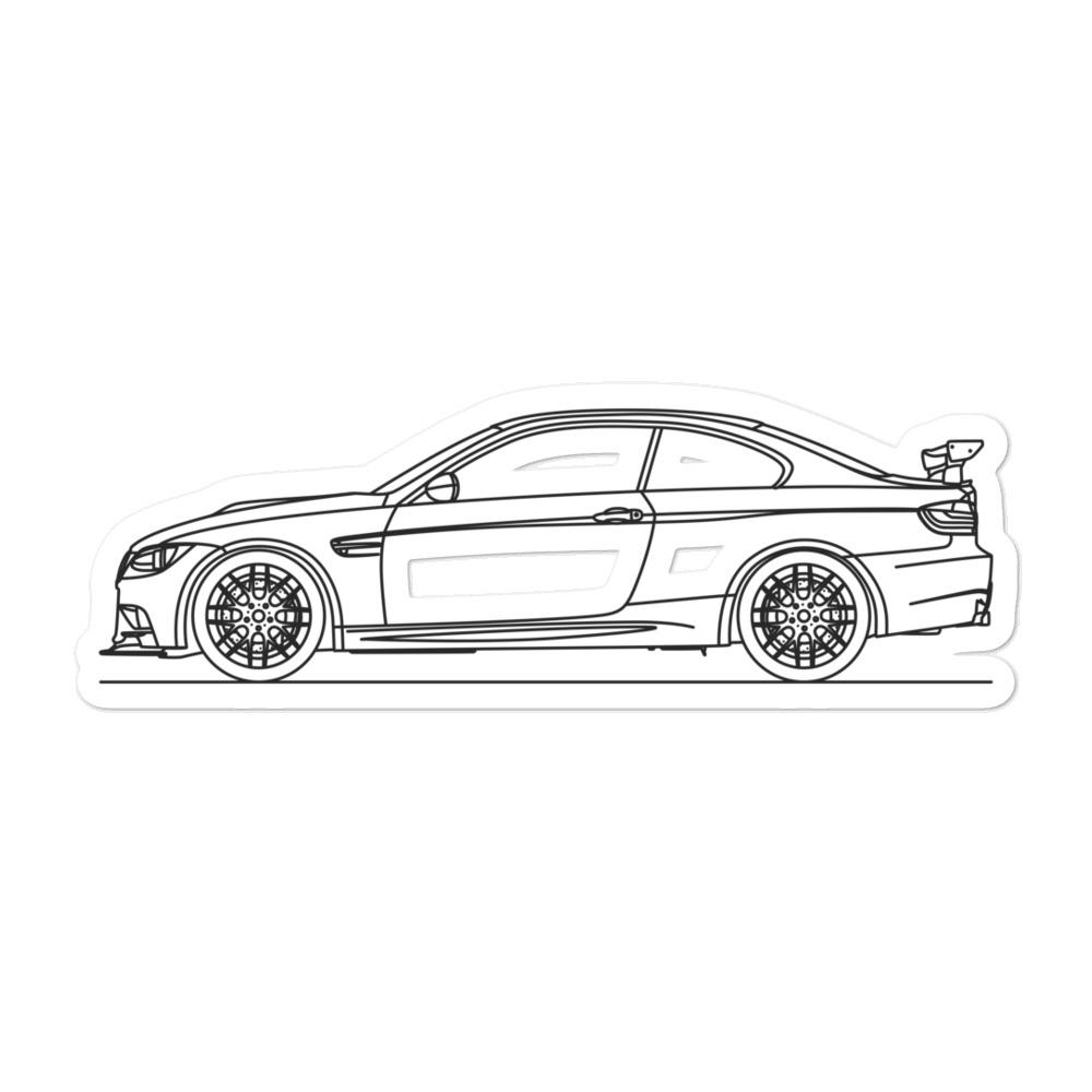 BMW E92 M3 GTS Outline sticker displayed on surface