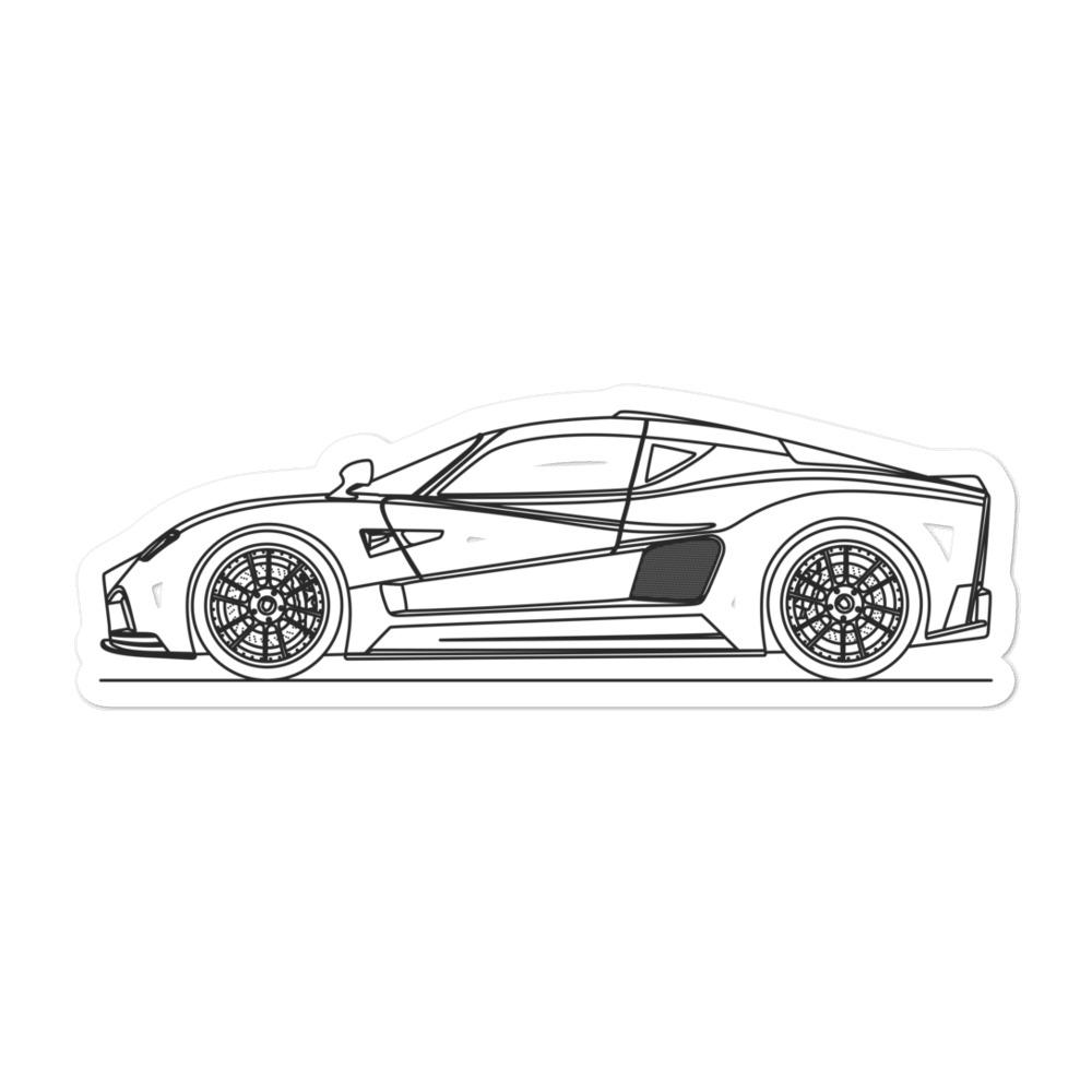 Mazzanti Evantra Outline sticker on a car
