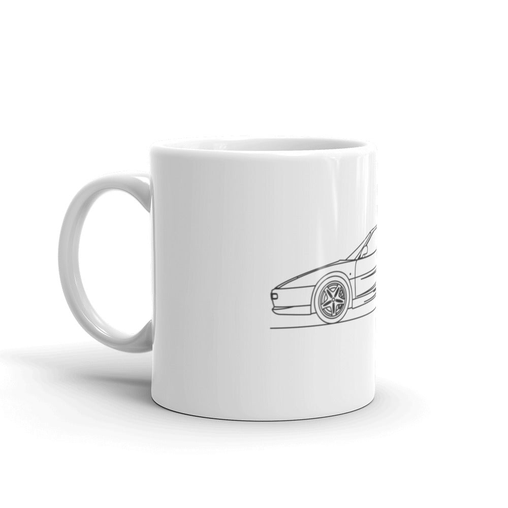 Ferrari F355 mug on a bright background