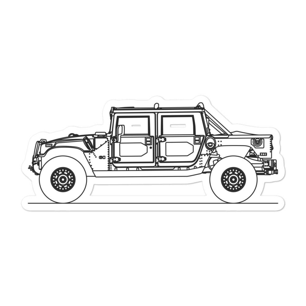 Hummer H1 silhouette sticker on a surface