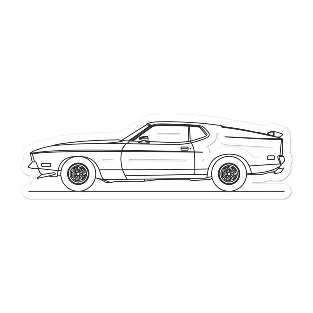 Ford Mustang Mach 1 Outline sticker design on display