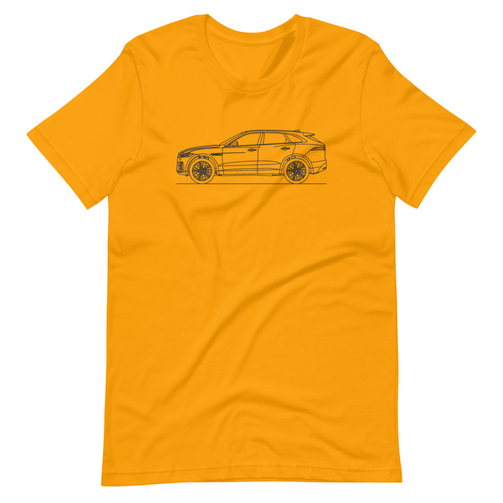 Jaguar F-Pace silhouette on a stylish t-shirt