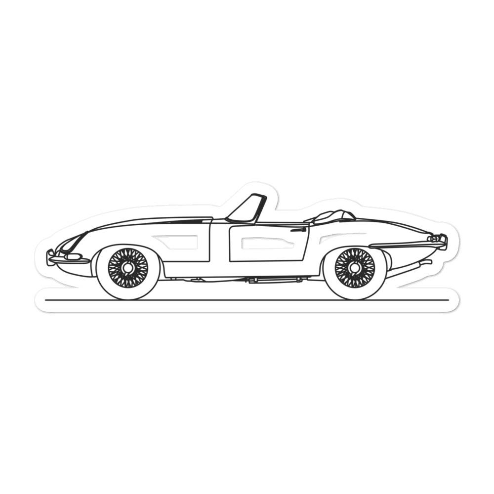 Jaguar E-Type Silhouette sticker on a surface