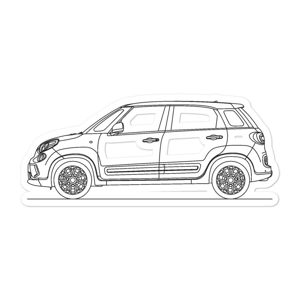 Fiat 500L Outline Sticker on a wall