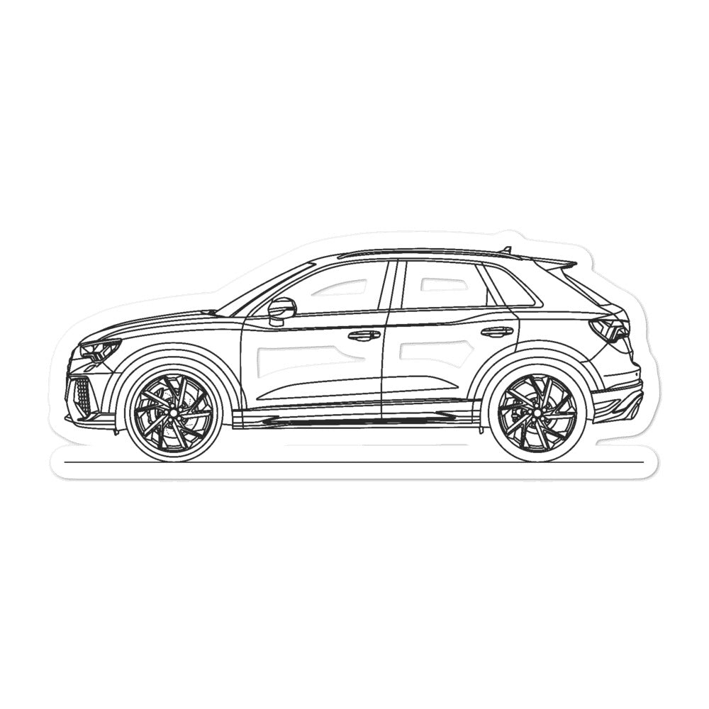 Audi F3 RS Q3 Outline sticker on vehicle
