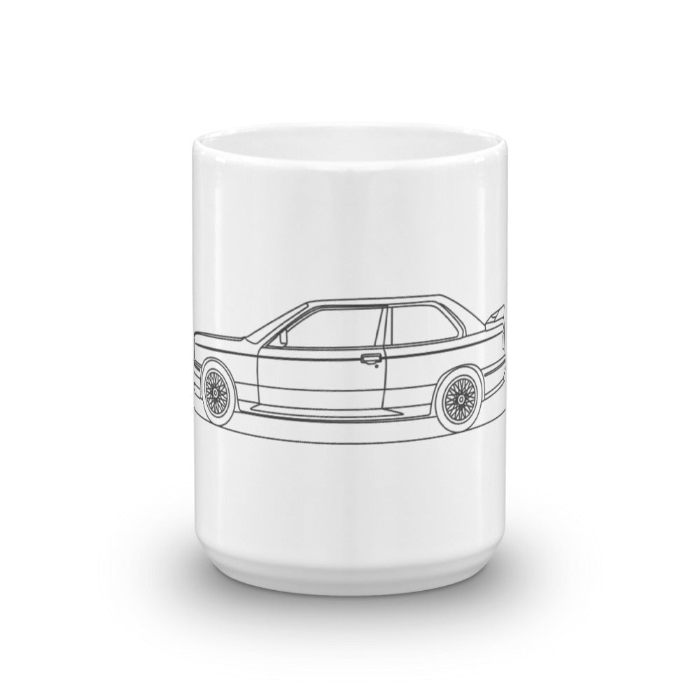 BMW E30 M3 coupe mug on display