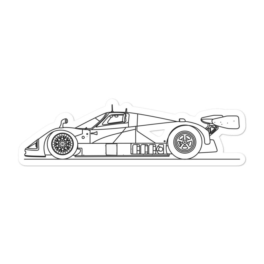 Mazda 787B silhouette sticker on a laptop