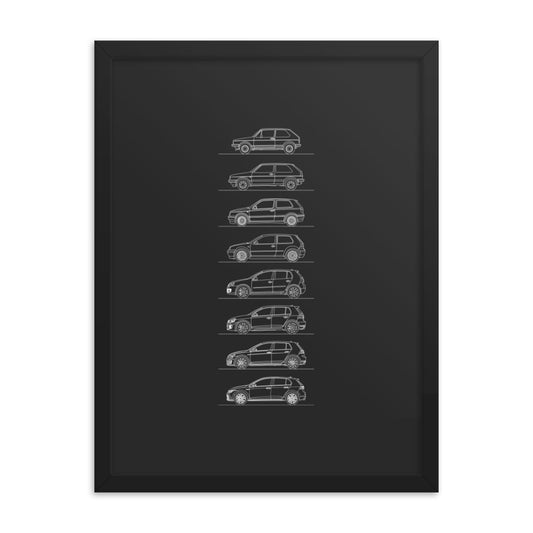 Volkswagen Golf GTI Evolution Outline poster on wall