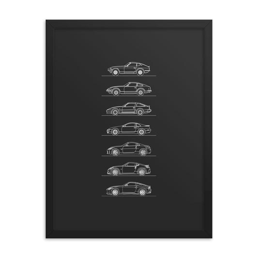 Nissan Z Evolution Silhouette outline art poster
