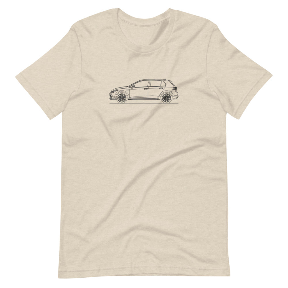 Volkswagen Golf GTI MK8 t-shirt design displayed