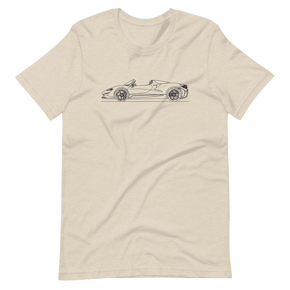 McLaren Elva t-shirt on a heather dust background