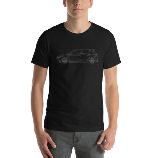 Black heather Hyundai i20N t-shirt displayed.