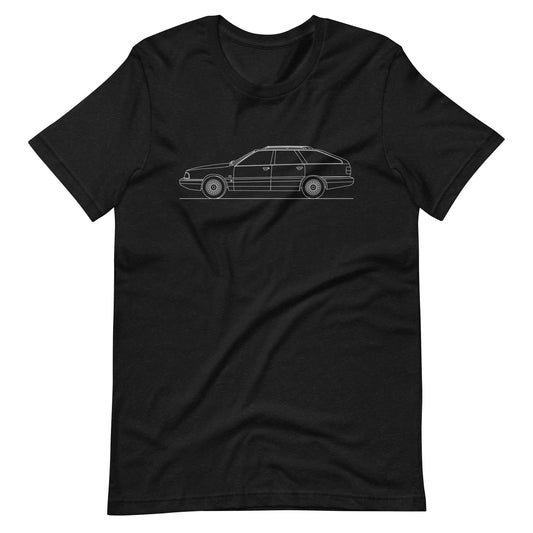 Black Heather Audi Quattro Avant T-shirt displayed