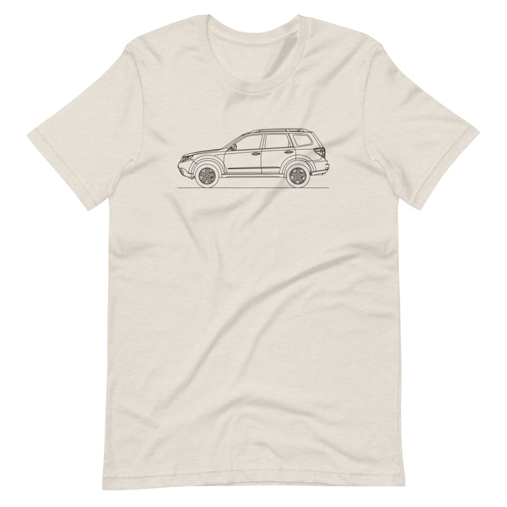 Heather dust Subaru Forester t-shirt for men.