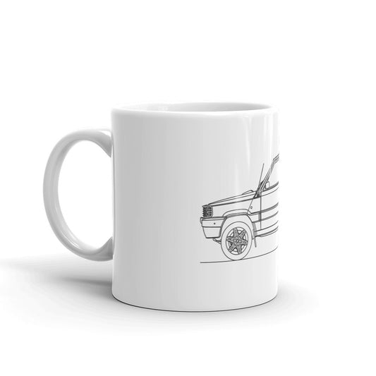 White glossy fiat panda 4x4 mug 15oz