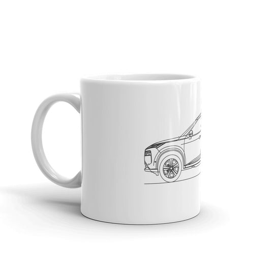 Nissan Rogue T33 mug displayed with handle