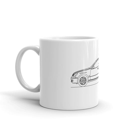 White glossy mug featuring Lexus GS 300 design
