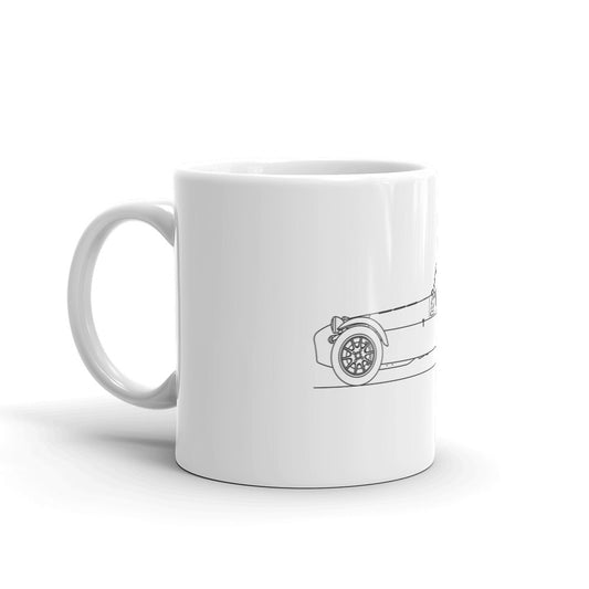 Caterham Seven mug with glossy white finish