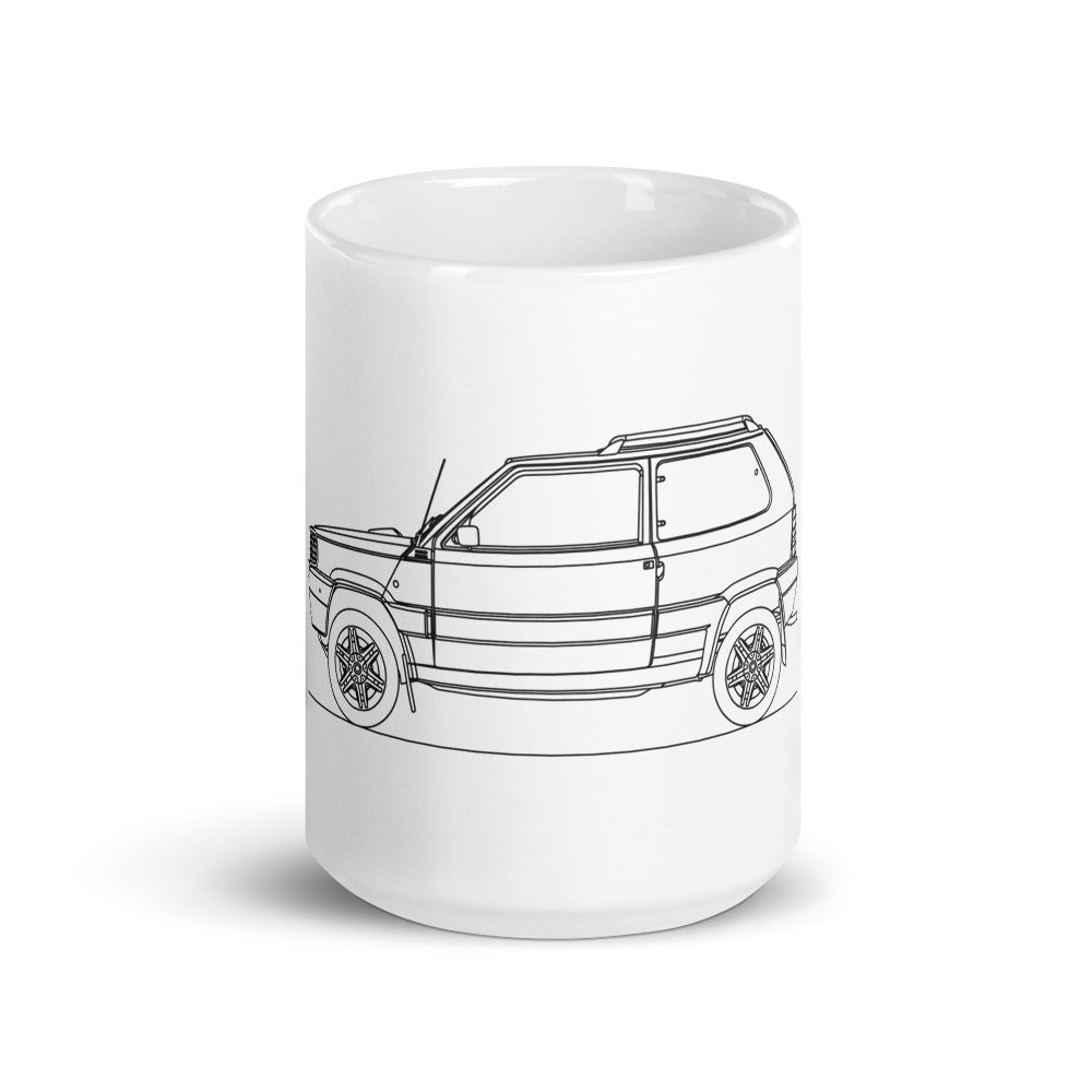 White glossy Fiat Panda 4x4 mug design