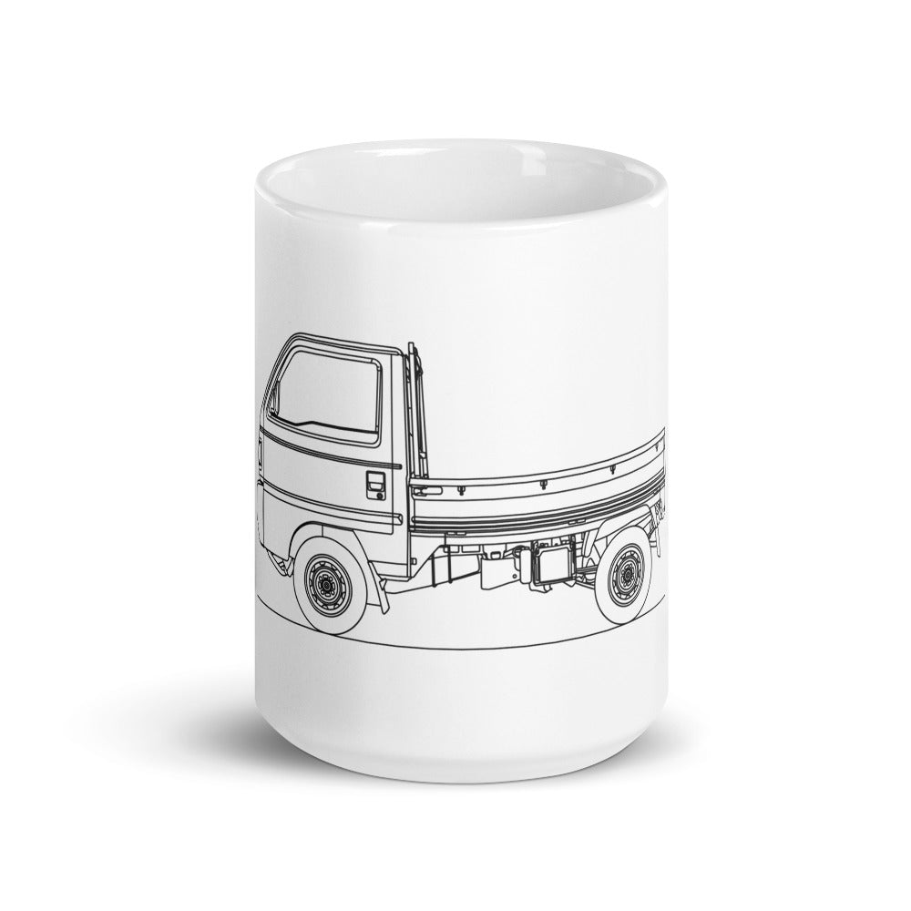 White glossy mug featuring Honda Acty design