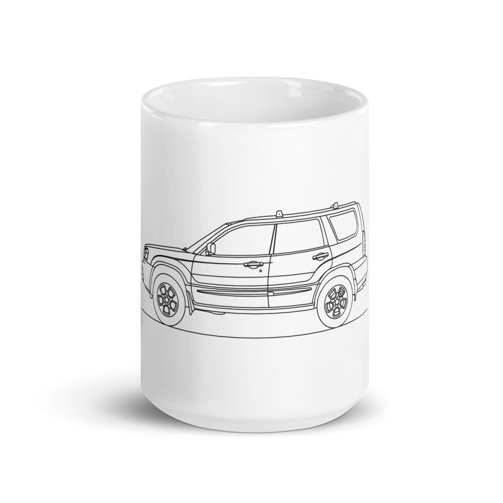 White glossy Subaru Forester SG mug design