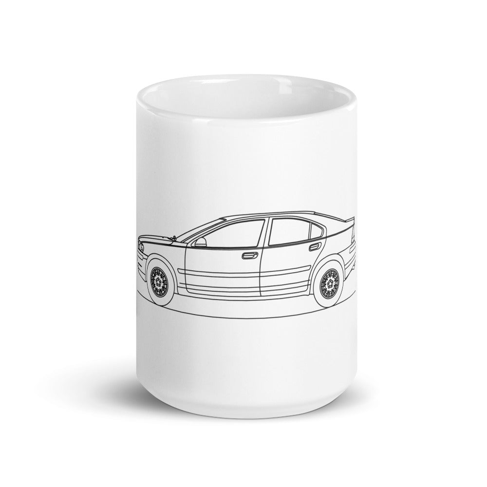 White glossy Volvo S60 mug front view