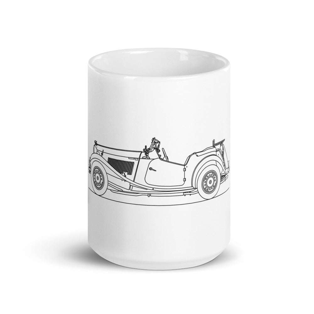 White glossy mug featuring unique design