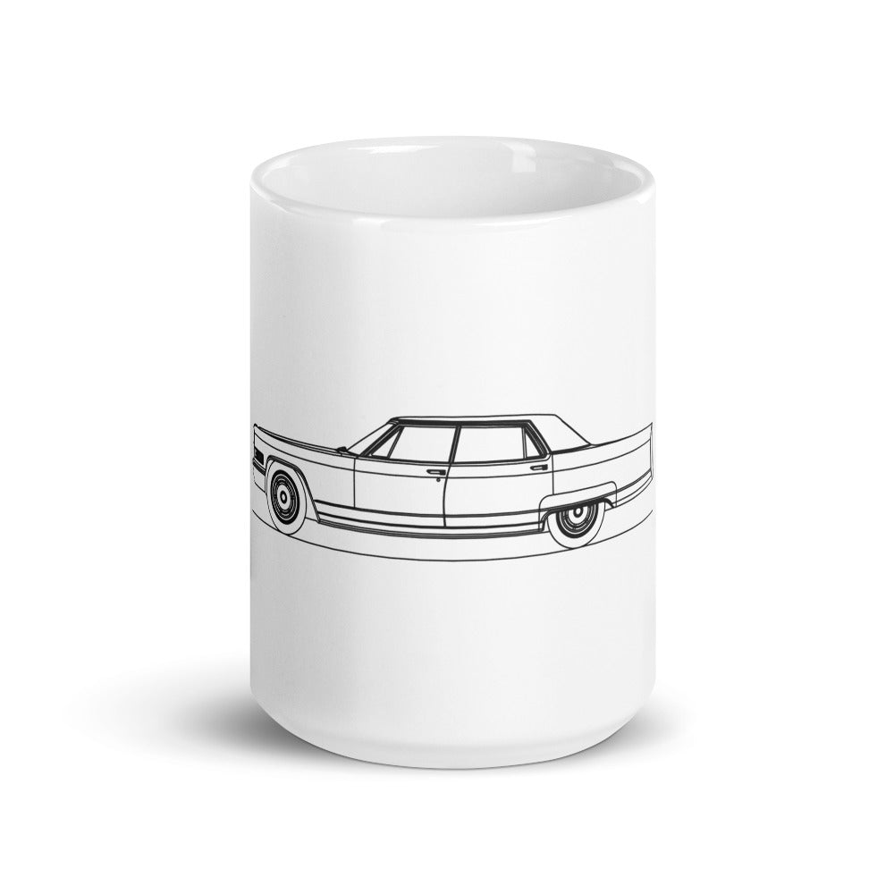 White glossy Cadillac Fleetwood 9th gen mug