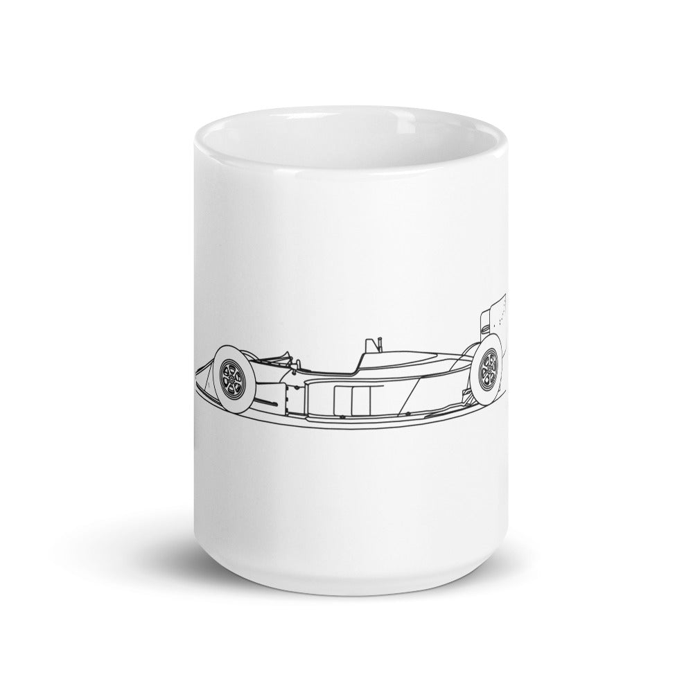 White glossy mug featuring McLaren MP4-4 design