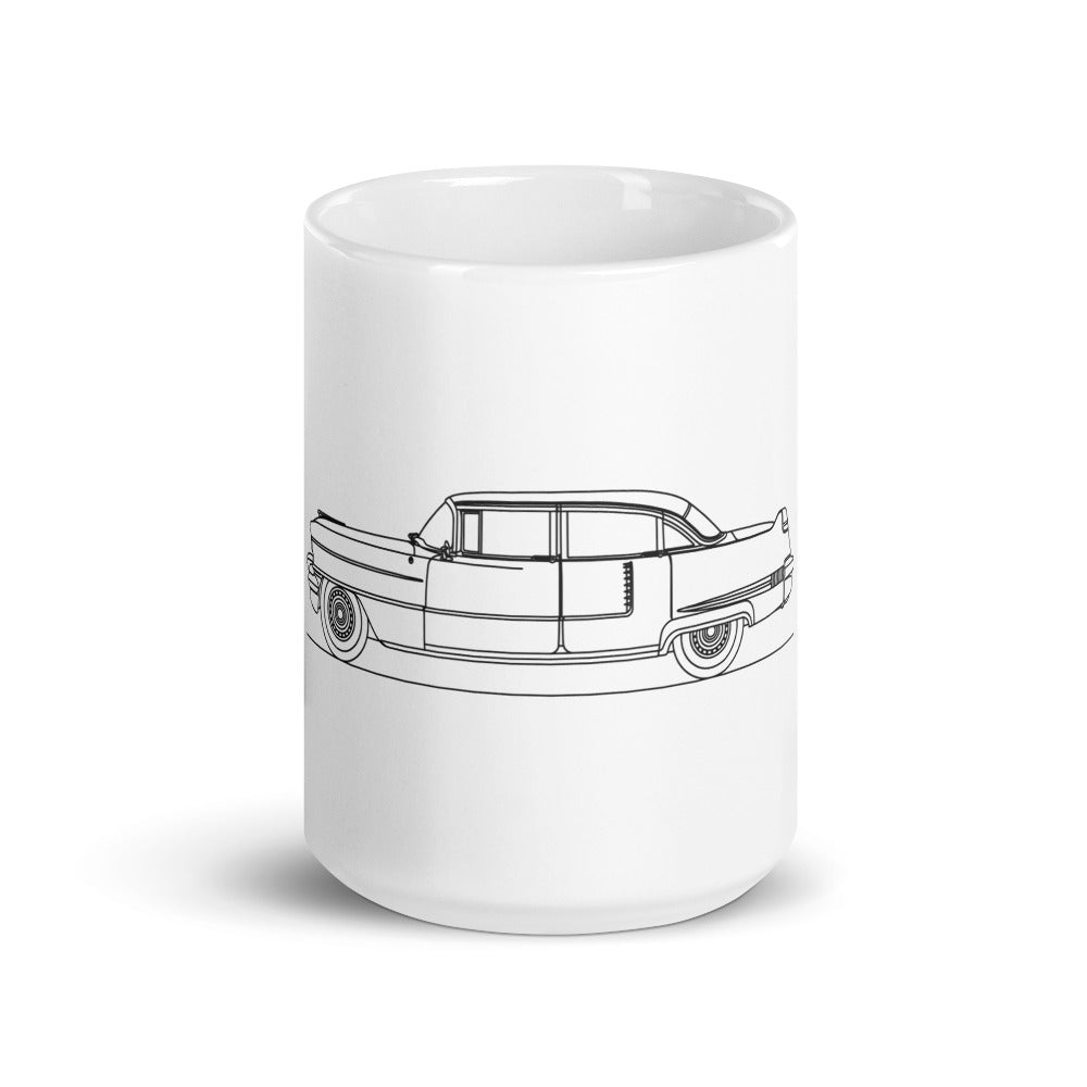 White glossy Cadillac Series 62 mug design