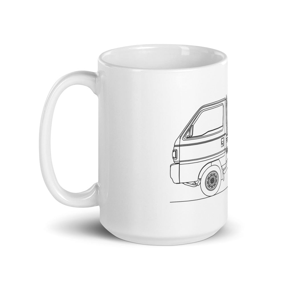 White glossy mug featuring Honda Acty design