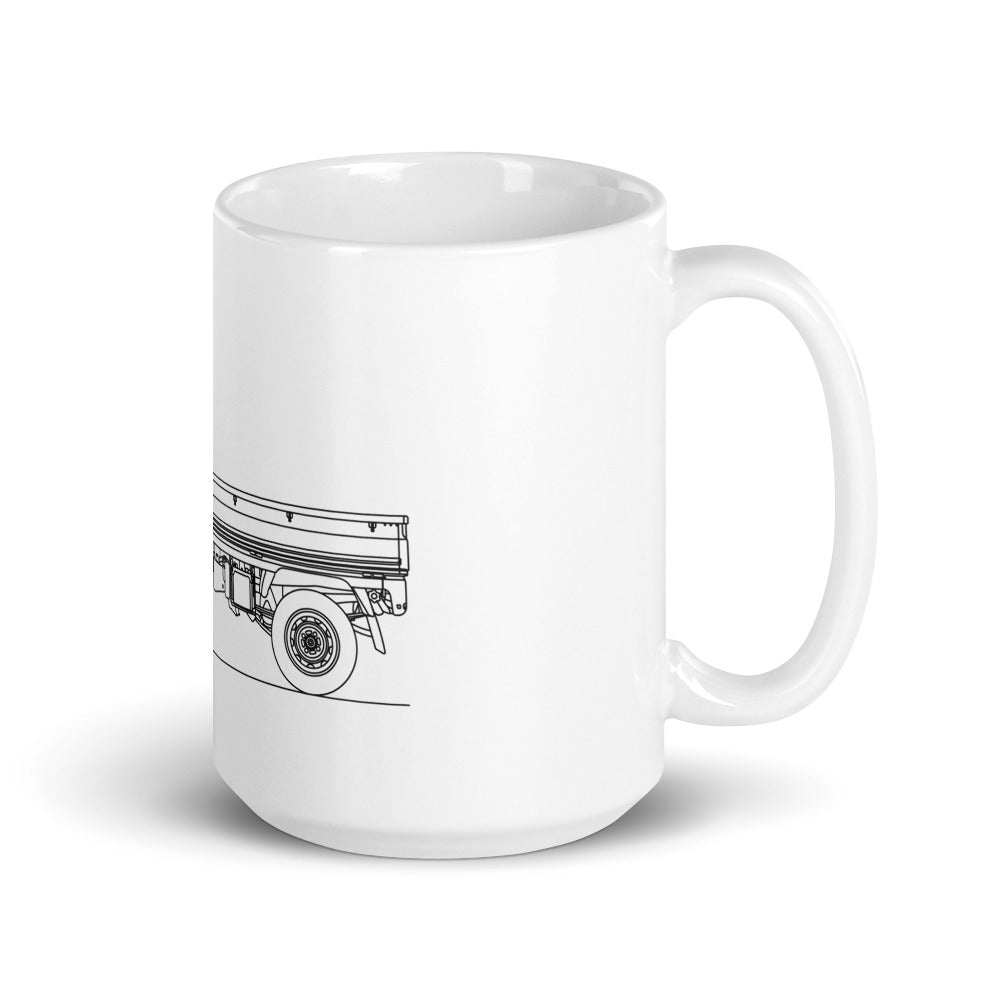 White glossy Honda Acty mug with handle.
