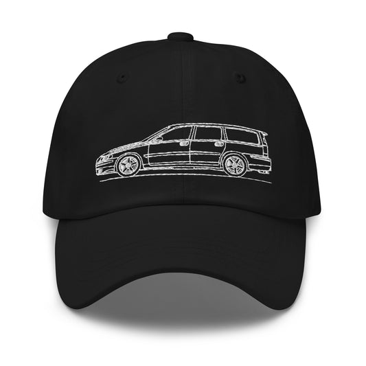 Volvo V70R silhouette on a black dad hat