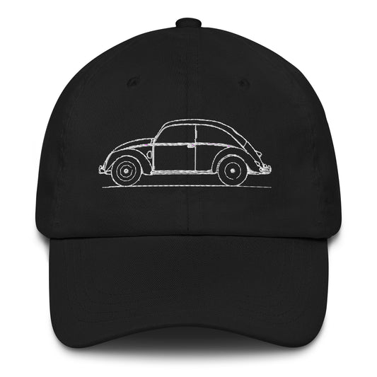 Dad hat featuring Volkswagen Beetle MK1 silhouette