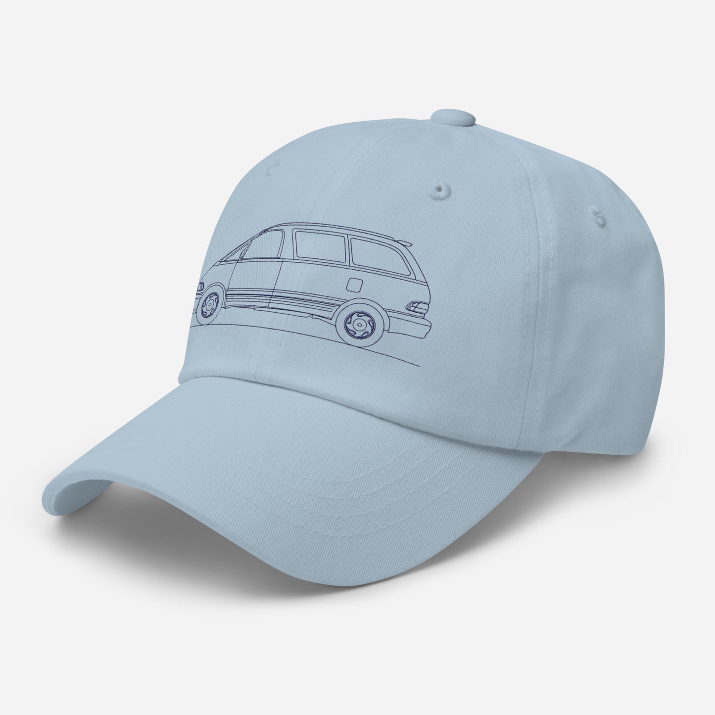 Light blue classic dad hat from left front