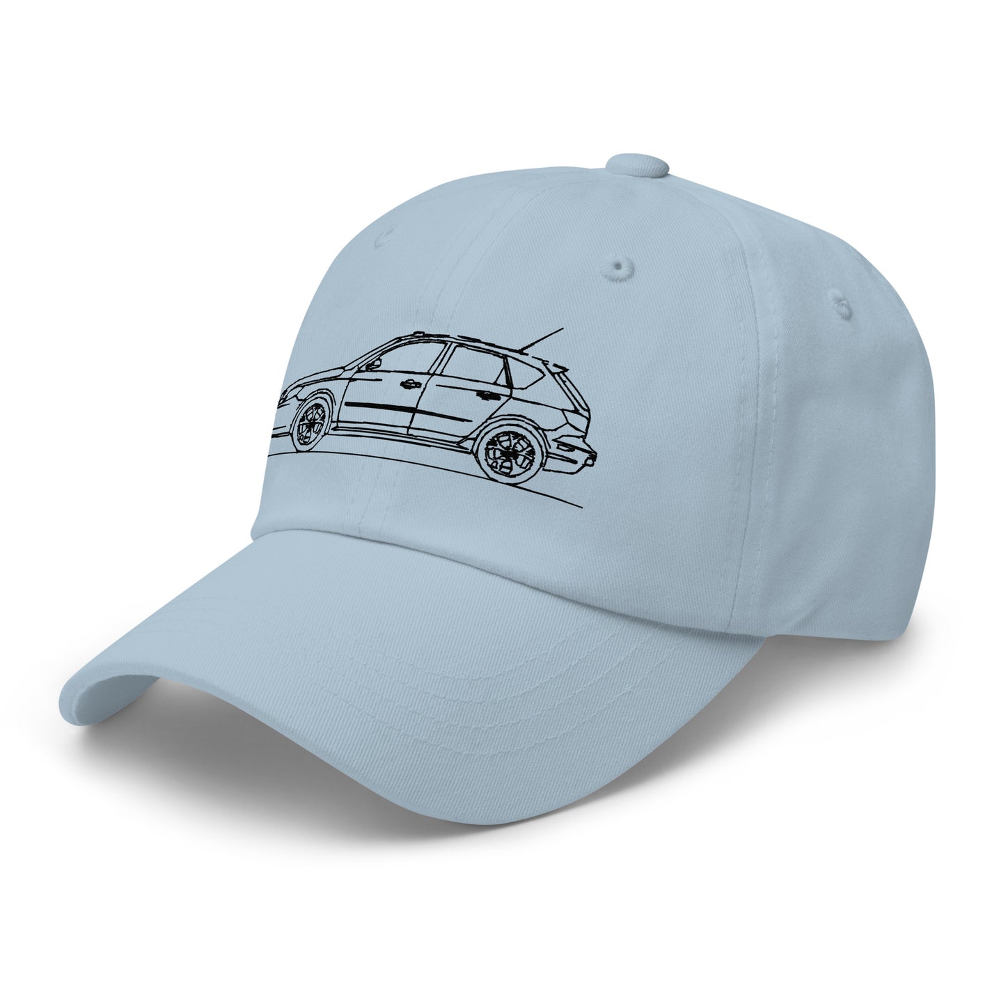 Light blue classic dad hat displayed from front.