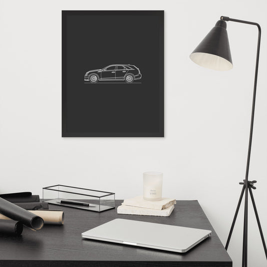 Custom single-car framed poster on a wall