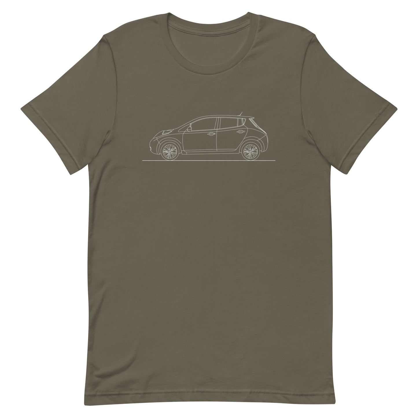 Unisex Nissan Leaf T-shirt in army color