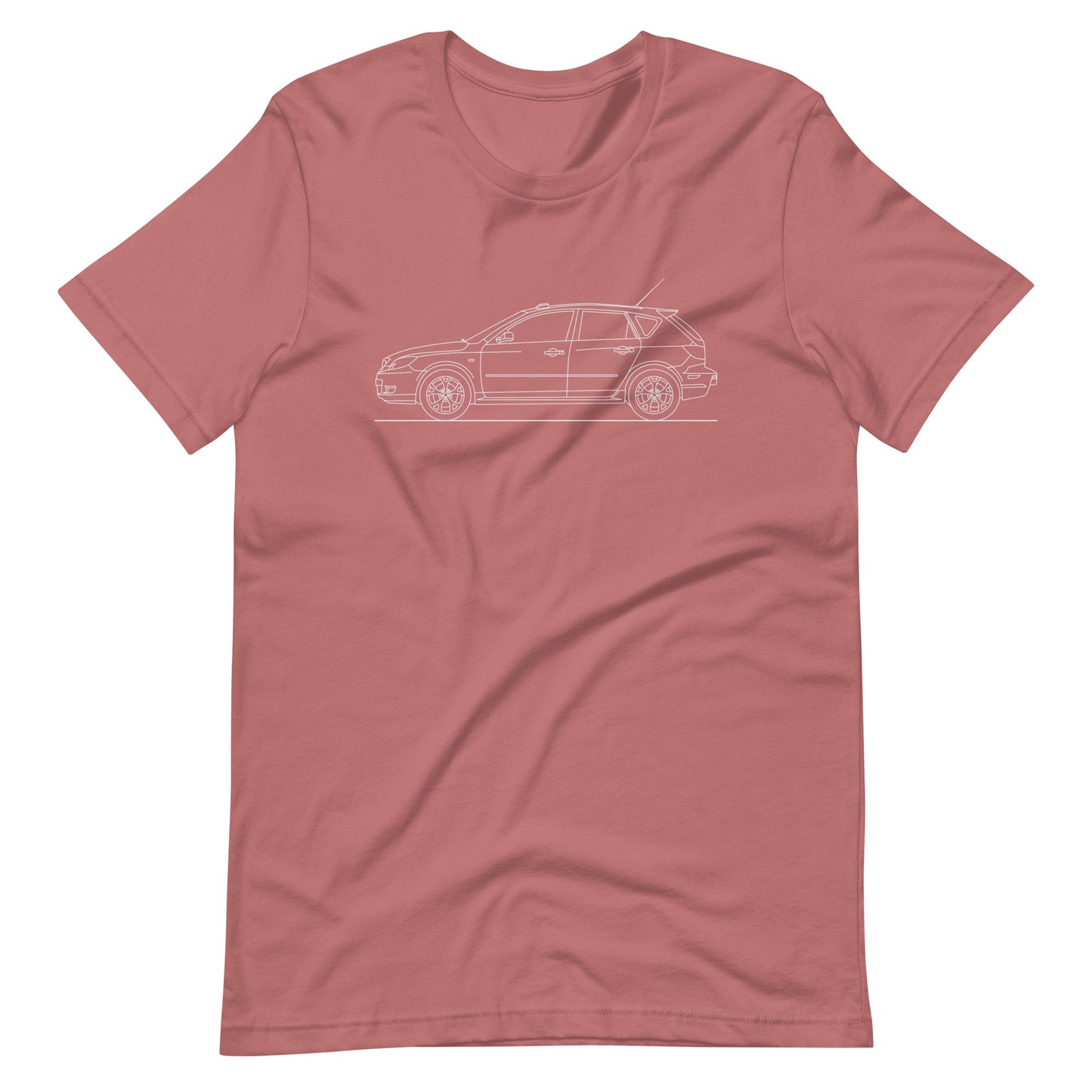 Mauve unisex 2008 Mazda 3 t-shirt design