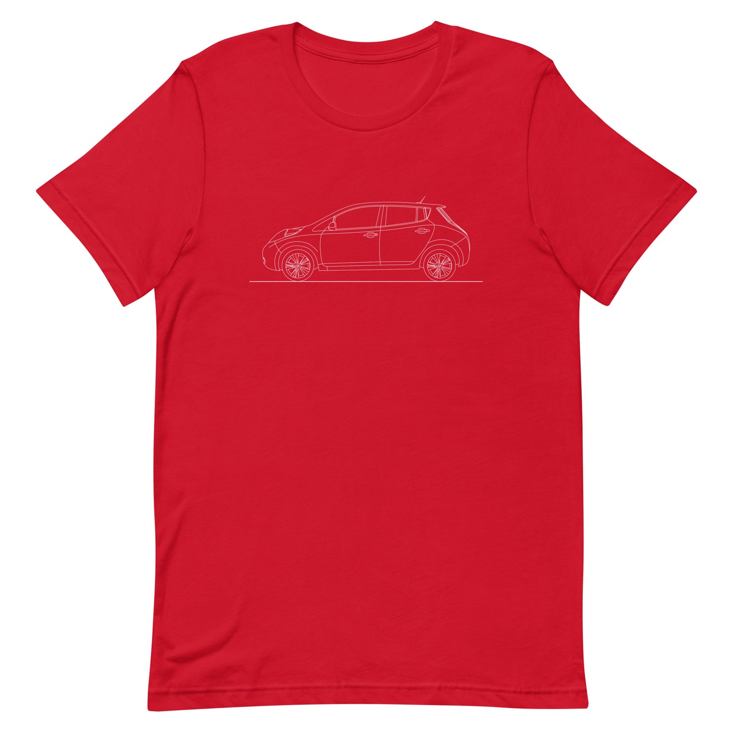 Unisex Nissan Leaf t-shirt in red color