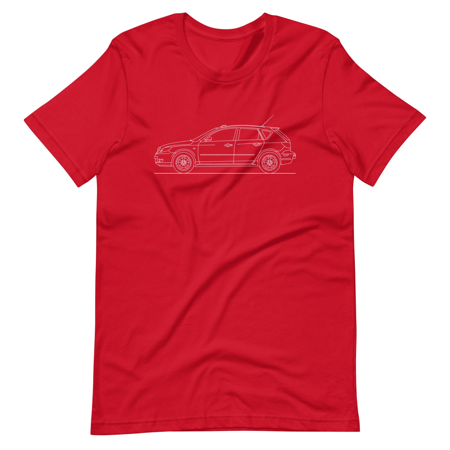 Unisex 2008 Mazda 3 t-shirt in red