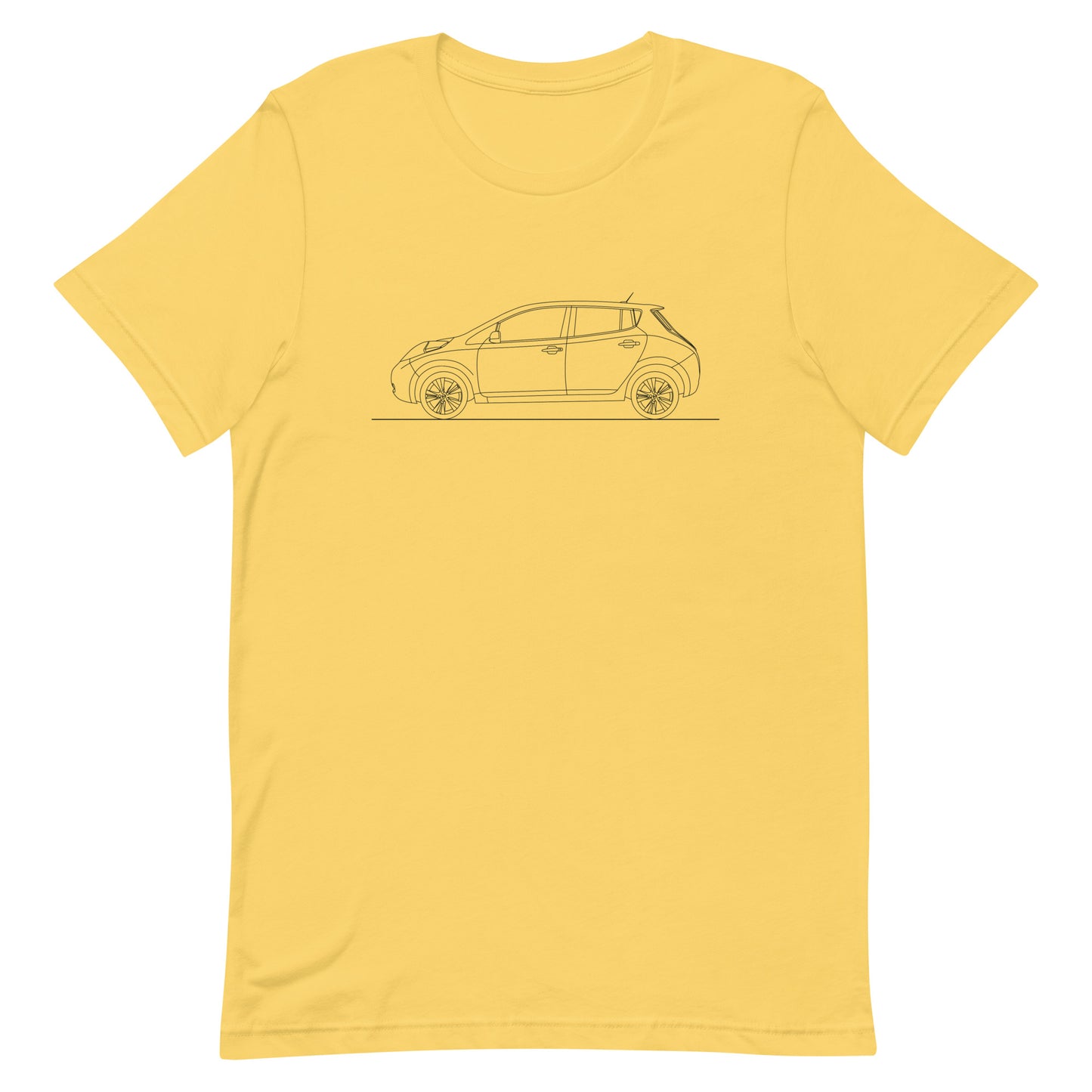 Unisex Nissan Leaf T-shirt in yellow color