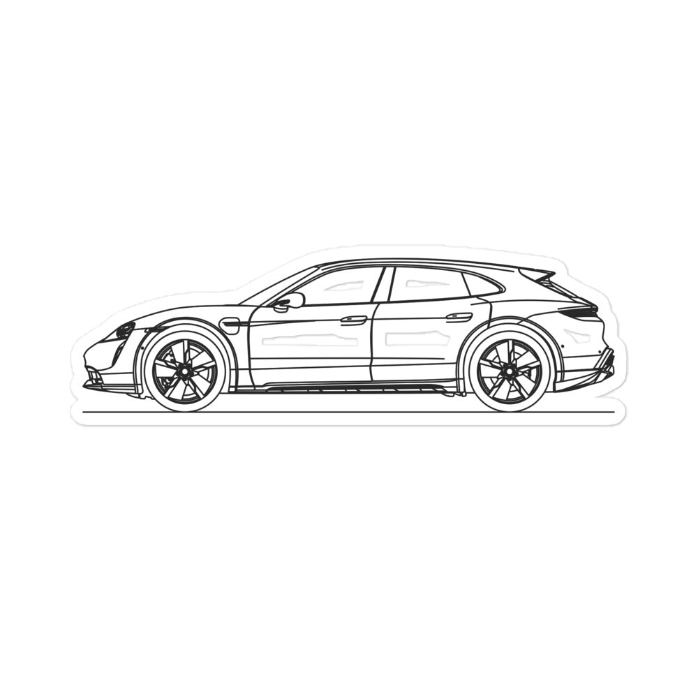 Porsche Taycan Cross Turismo Outline sticker design