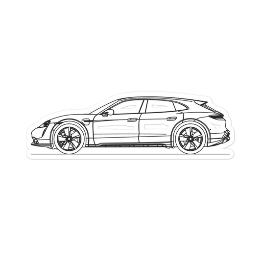 Porsche Taycan Cross Turismo Outline sticker design
