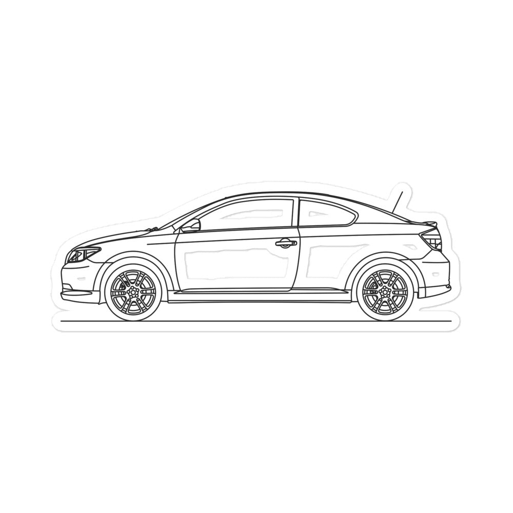 Scion tC Outline sticker on a smooth surface