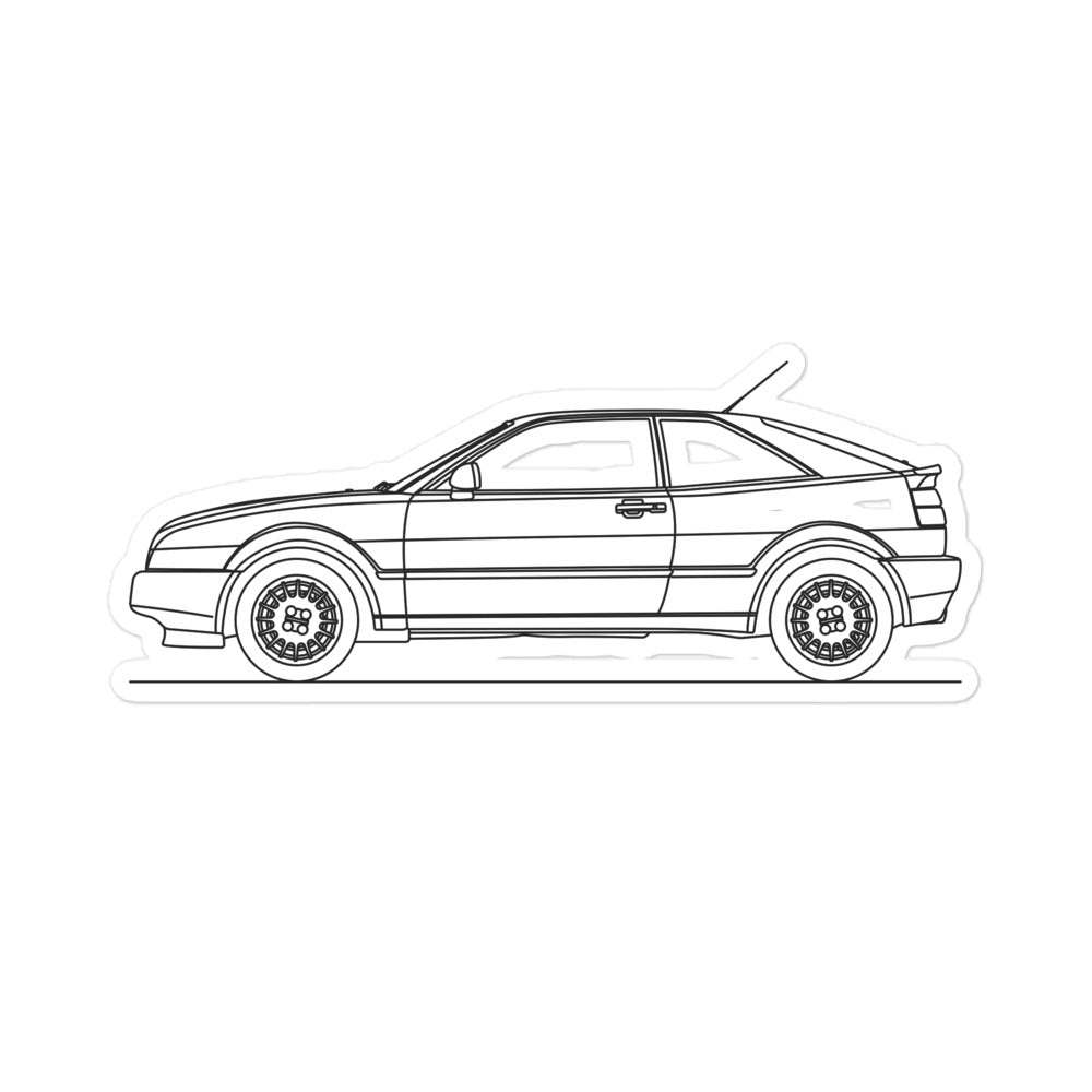 Volkswagen Corrado Outline sticker on display