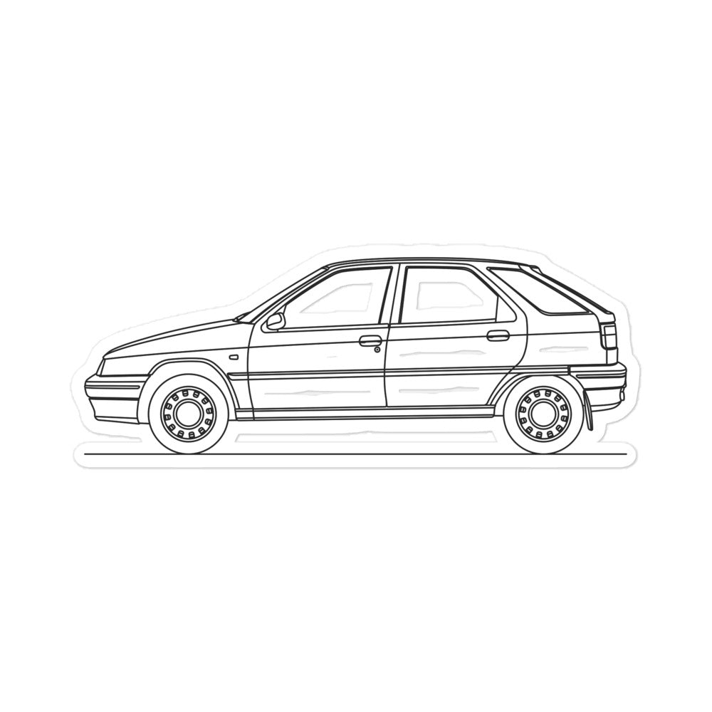 Citroën ZX Outline car sticker design displayed