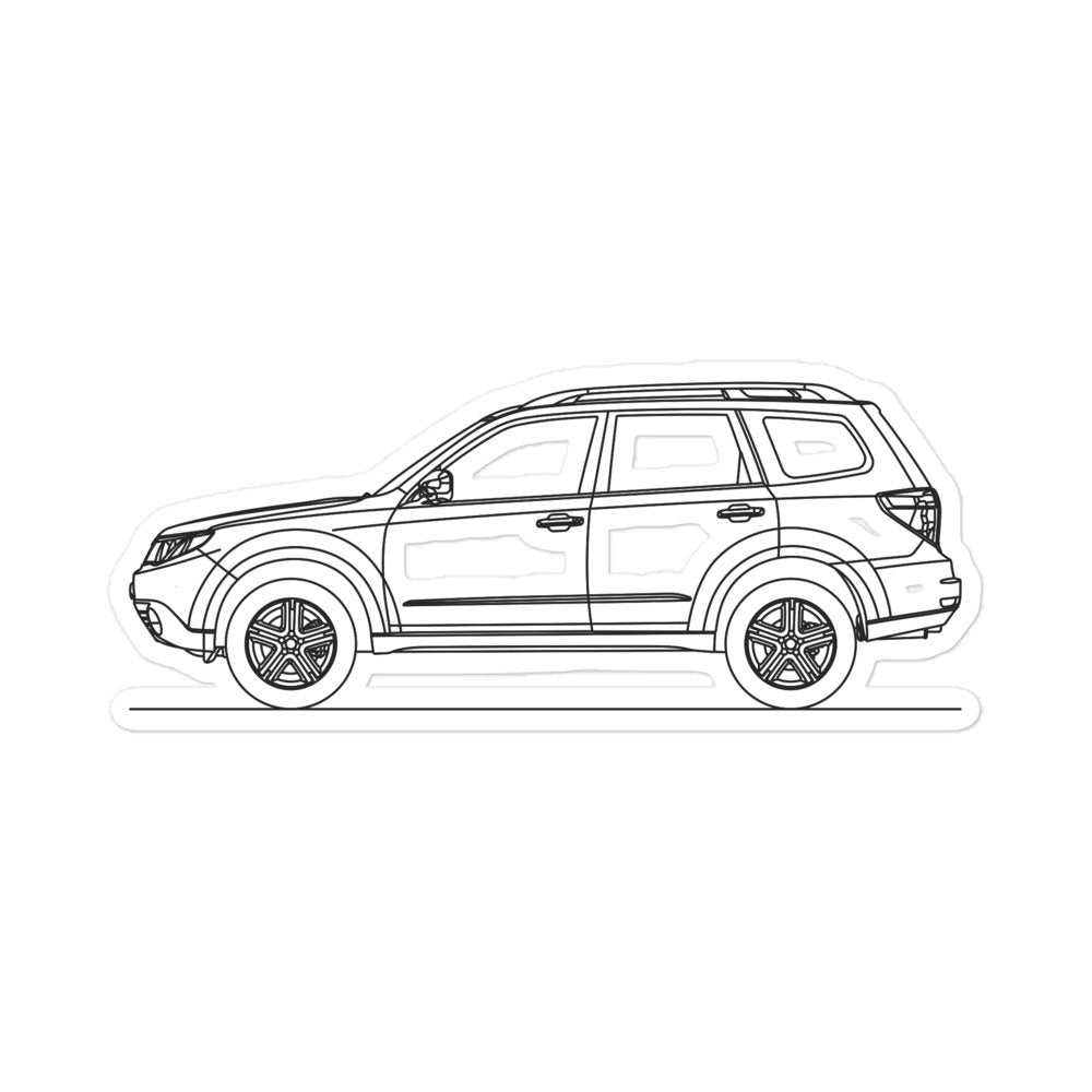 Subaru Forester SH Outline sticker on display