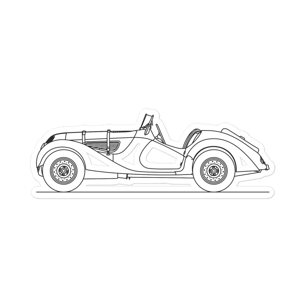 BMW 328 Silhouette Sticker on a wall